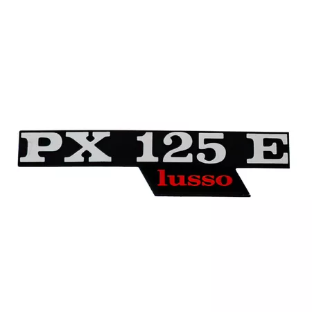 Badge Vespa PX 125 E Lusso black \/ chrome \/ red