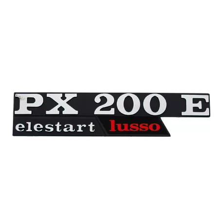 Badge Vespa PX 200 E Lusso black \/ chrome \/ red