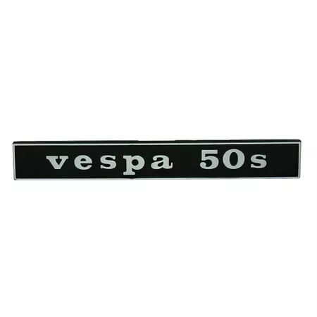 Badge Vespa 50 S black \/ chrome