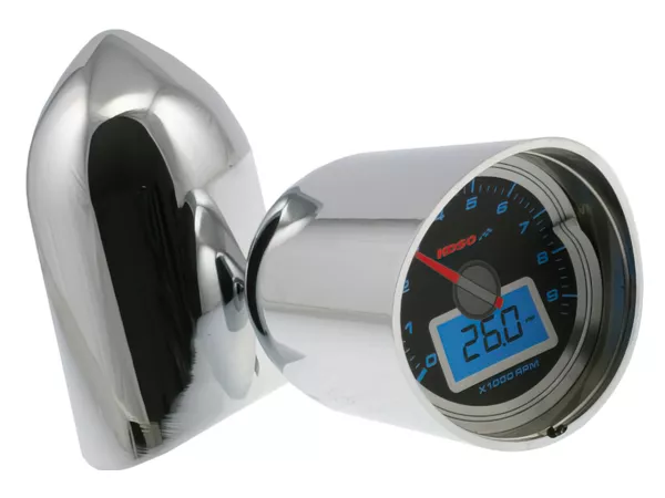 Chrome casing KOSO, for 1-1\/2 and 1-1\/4 inch handlebar clamp for all 55mm GP-Style instruments
