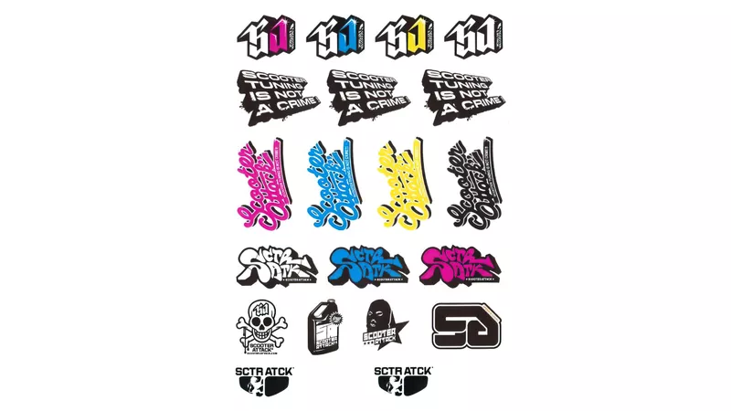 Scooter-Attack Sticker Set, 20 Stickers - MAXI SCOOT