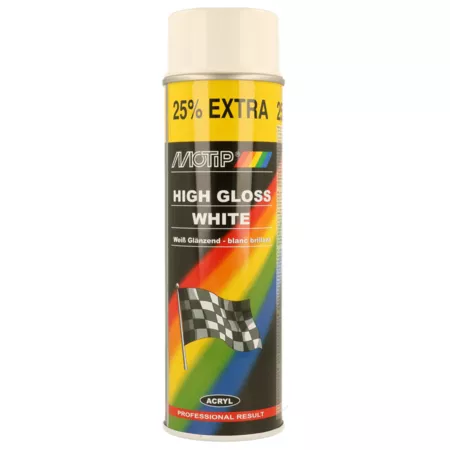 Spray Paint Motip white glossy 500ml