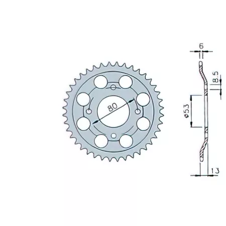 Rear Sprocket 48 teeth Derbi Senda \/ Fenix 1997\/99
