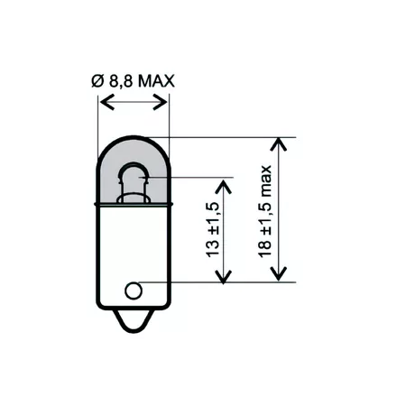 Parking light bulb, headlight, 6V 4W, BA9S base