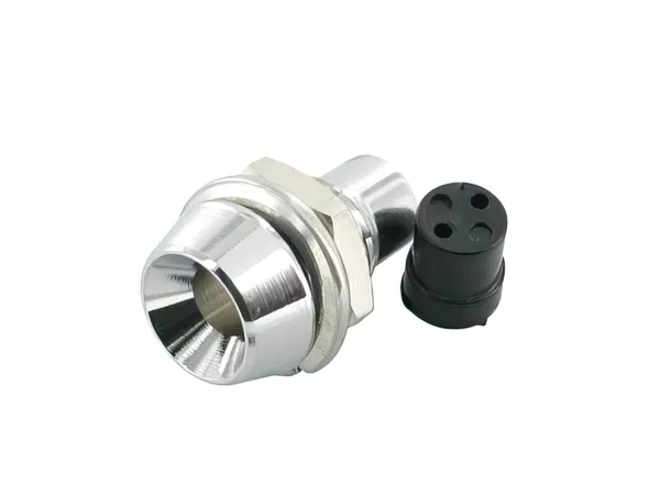 Base for 3mm LED, internal reflector, chrome