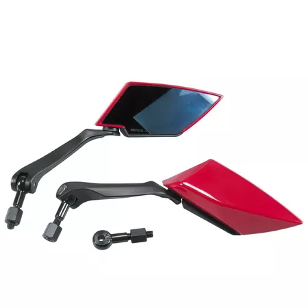 Koso Mirror Set (right + left), M6, black\/ red
