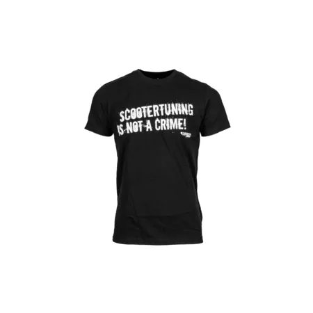 T-shirt Scootertuning is not a crime (STINAC), black, size S - Size: S
