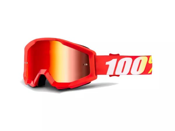 100% Motocross Goggles Strata Furnace red mirror lens