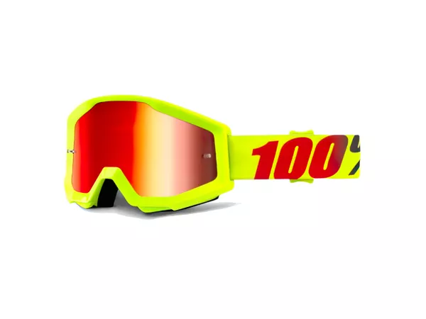 100% Motocross Goggles Strata Mercury red mirror lens