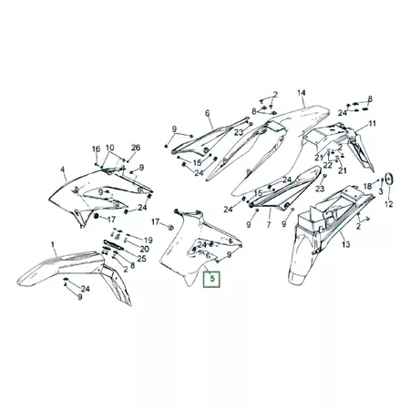 Radiator Cover Left White Derbi Senda DRD X-Treme After 2010 - MAXI SCOOT