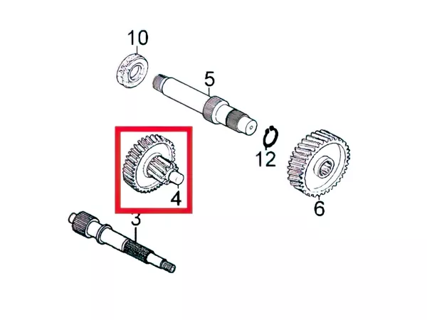 Countershaft \/ Layshaft Kymco 14\/53 Agility 50cc 4-stroke 12 inch