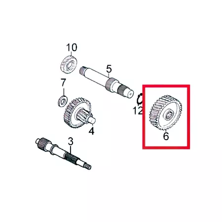 Output Shaft Gear Kymco Agility 50cc 4-stroke 12 inch