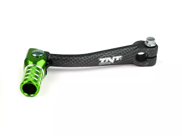 Gear Lever folding AM6 aluminium carbon look \/ green
