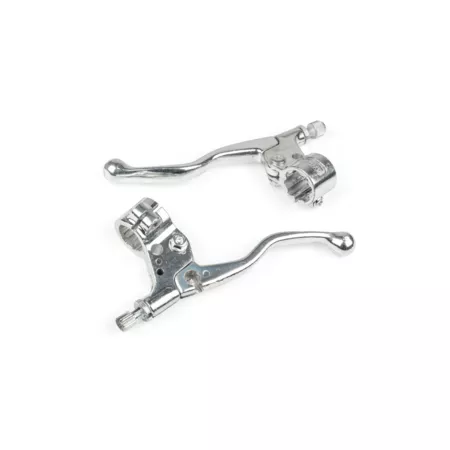 Brake Lever Set (x2) with mount short polished aluminium