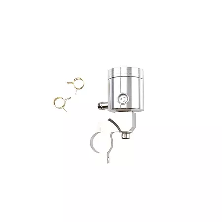 Brake Fluid Reservoir CNC aluminium round universal silver