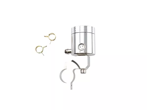 Brake Fluid Reservoir CNC aluminium round universal silver