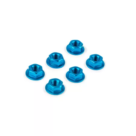 Nuts M6 (x6) anodized blue