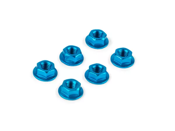 Nuts M6 (x6) anodized blue