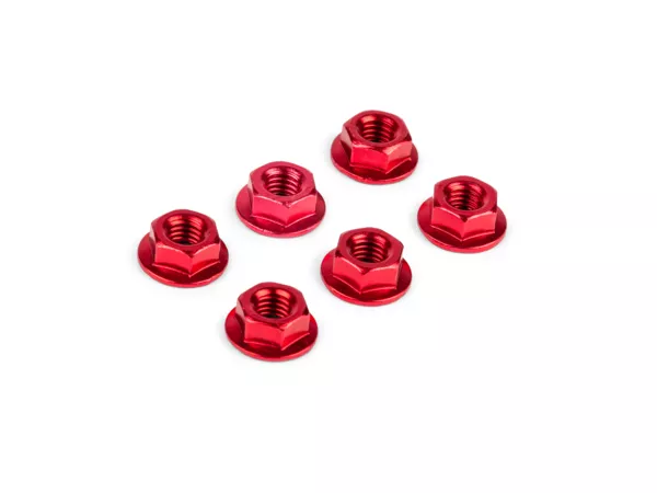 Nuts M6 (x6) anodized red