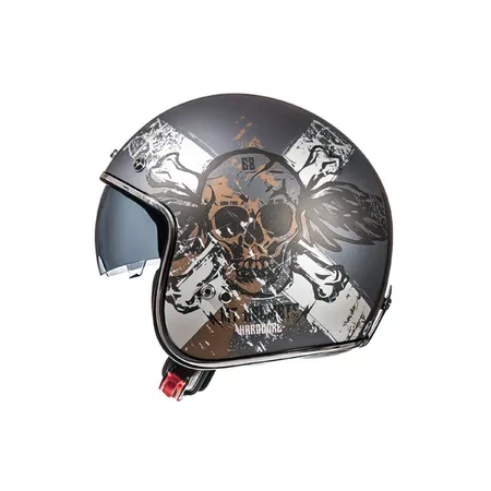 Jet \/ Open Face Helmet MT Le Mans 2 SV Hardcore brown \/ grey, XS - Size: XS