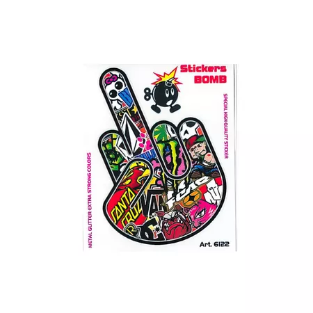 Sticker Bomb Fuck You Finger 10x12cm