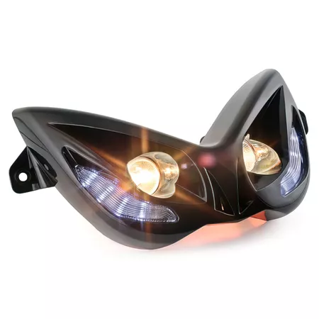 Twin Headlight EVO 2 w\/ blue LEDs Yamaha Aerox black