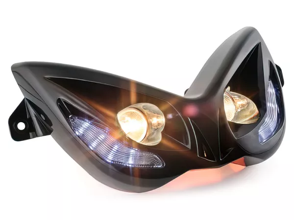 Twin Headlight EVO 2 w\/ blue LEDs Yamaha Aerox black