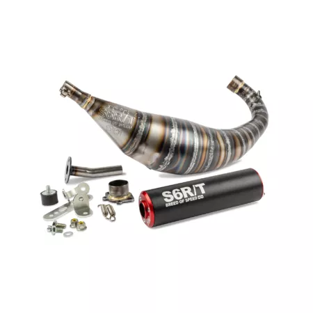 Exhaust Stage6 R\/T 90 - 100cc CNC Red \/ Black Derbi