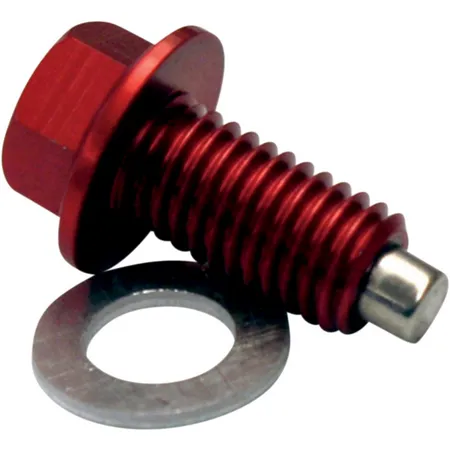 Oil Drain Screw magnetic Moose Racing red Kawasaki