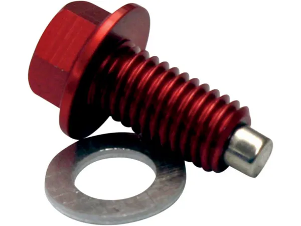 Oil Drain Screw magnetic Moose Racing red Kawasaki