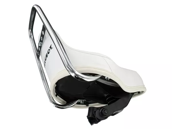 Seat type chopper Peugeot 103 white with Peugeot logo