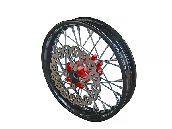 Front Wheel - CNC Hub Red W/ Disc Pit Bike YCF50A - MAXI SCOOT