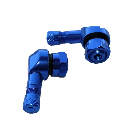 Tire Valves tubeless 90Â° aluminium CNC YCF blue