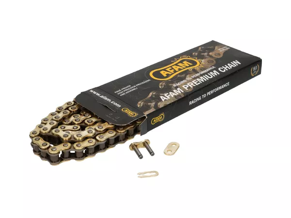 Chain AFAM reinforced gold 428 R1-G 74 links - Chain links: 74