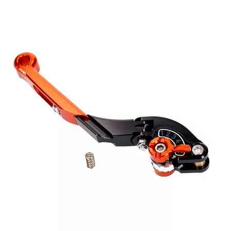 Brake \/ Clutch Lever rear Puig 2.0 adjustable folding extendable orange \/ black