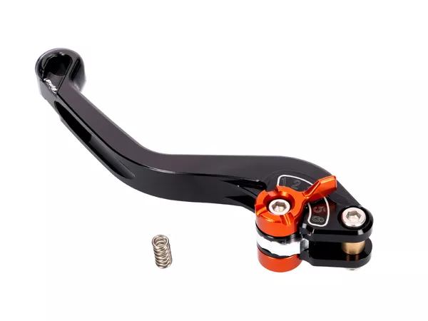 Brake \/ Clutch Lever rear Puig 2.0 adjustable short black \/ orange