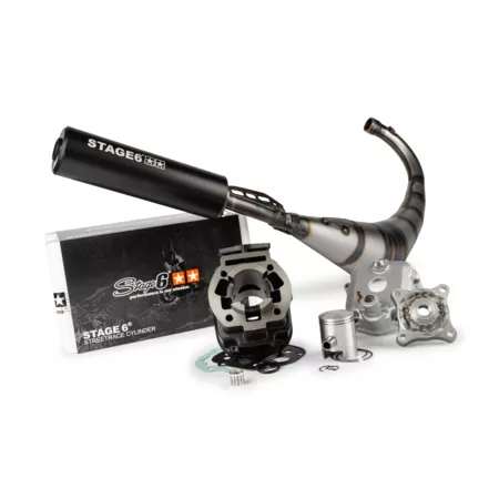 Tuning Kit cylinder + exhaust Stage6 50cc Streetrace cast iron Derbi Euro 3\/ Euro 4