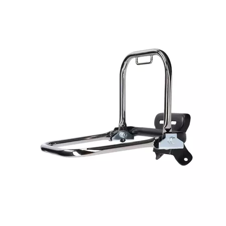 Luggage Rack rear chrome w\/ short handle + mudguard mount Simson