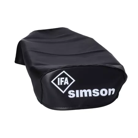 Seat Cover smooth black  with logo Simson