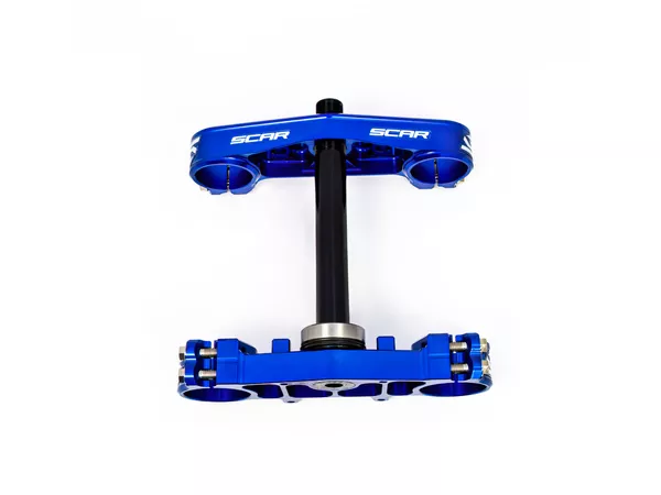 Triple Clamp complete Scar YZ 85 blue