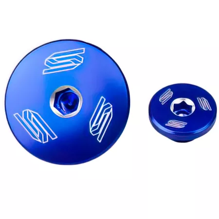 Engine Plug \/ Oil Cap Scar aluminium YZF 250 \/ 450 blue