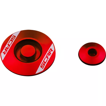 Engine Plug \/ Oil Cap Scar aluminium CRF 250 \/ 450 red