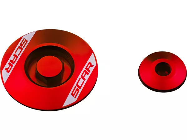 Engine Plug \/ Oil Cap Scar aluminium CRF 250 \/ 450 red