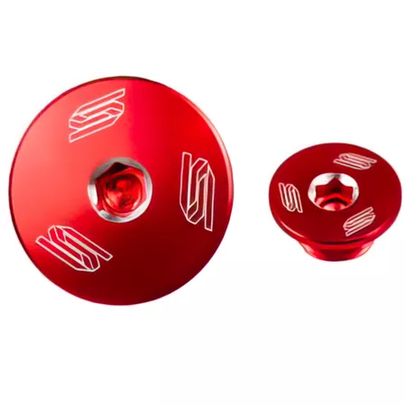 Engine Plug \/ Oil Cap Scar aluminium RM-Z 250 \/ 450 red
