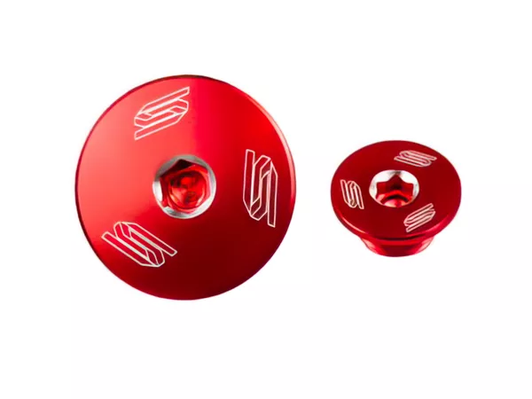 Engine Plug \/ Oil Cap Scar aluminium RM-Z 250 \/ 450 red