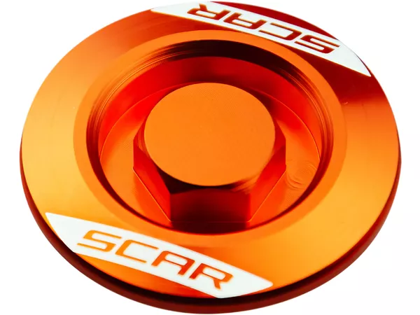 Engine Plug \/ Oil Cap Scar aluminium SX \/ EXC orange