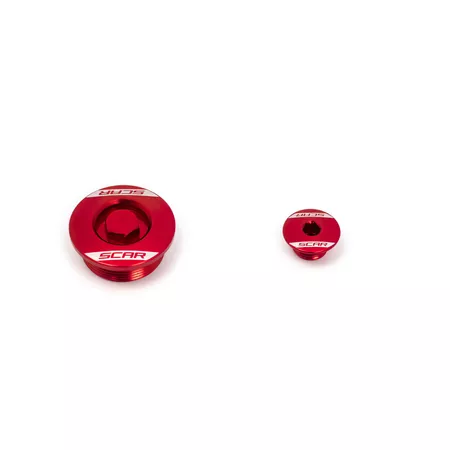 Engine Plug \/ Oil Cap Scar aluminium red CRF 250