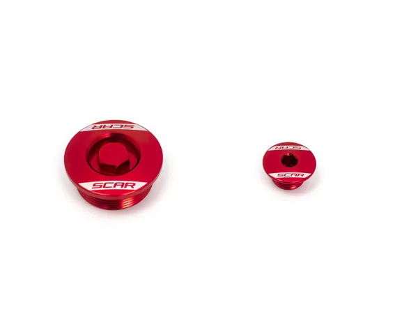 Engine Plug \/ Oil Cap Scar aluminium red CRF 250