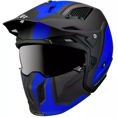 Trials Helmet MT Streetfighter SV Twin matte black \/ blue XS - Size: XS