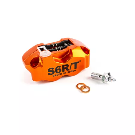Stage6 R\/T MK1 4-Piston Brake Caliper radial w. brake pads orange